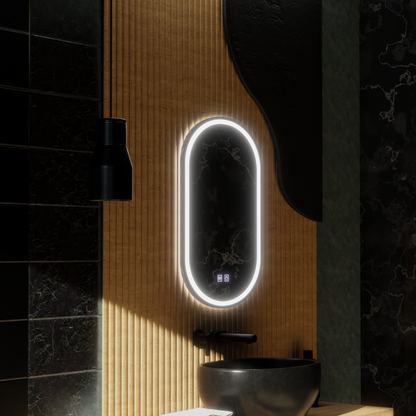 Овално LED огледало, 50x100cm, Velara Touch, система за разрушаване, подразбиращ се