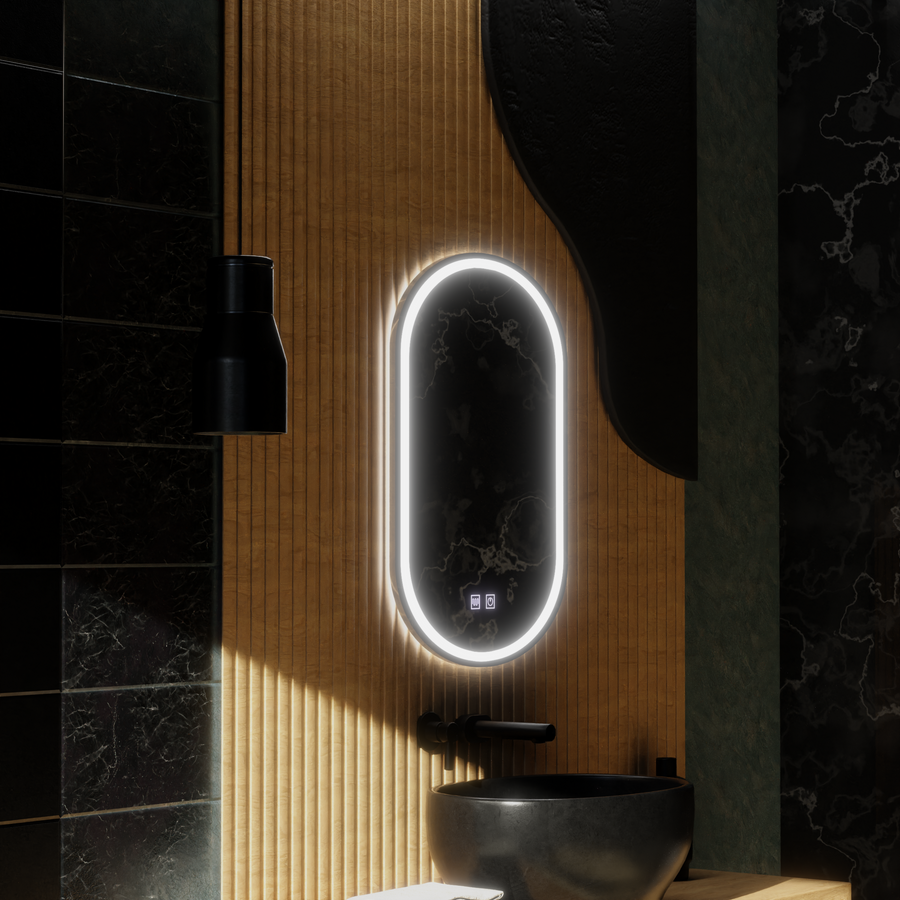Овално LED огледало, 50x100cm, Velara Touch, система за разрушаване, подразбиращ се