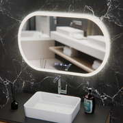 Овално светодиодно огледало, 80x50см, сензор за motionglow marcello, система за деактивиране, часовник