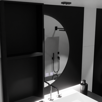 FELHOLD LED огледало Crescent, 220x110cm, сензорна система, студена светлина 6000K, димируема