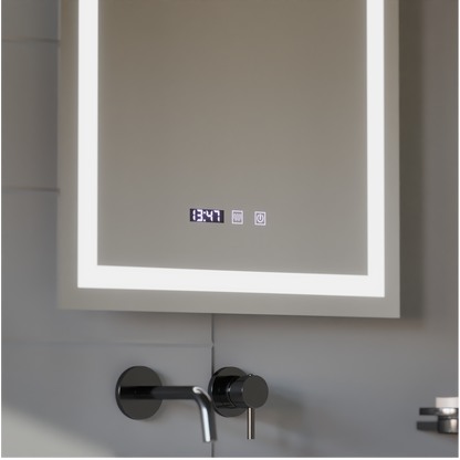 LED Touch Gustav Огледало Система, часовник и температура 60x80 cm