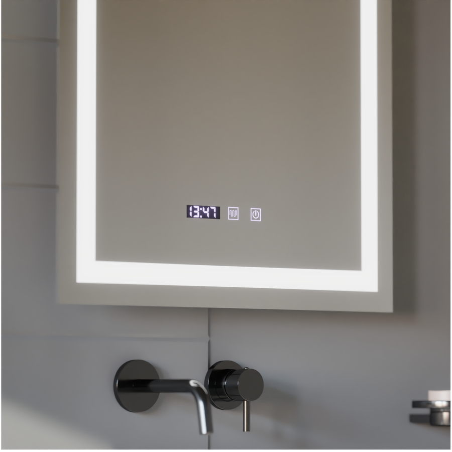 LED Touch Gustav Огледало Система, часовник и температура 60x80 cm