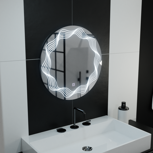 Огледален кръгъл светодиод 60см Flusso Touch Dimable Defrition System