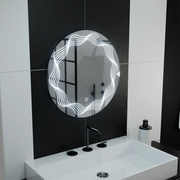 60см кръгло LED огледало, Flusso Touch, система за размразяване, мрачно
