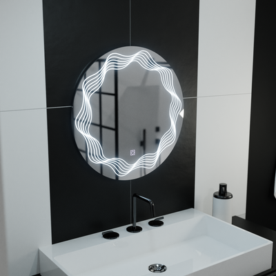Огледален кръгъл светодиод 60см Flusso Touch Dimable Defrition System
