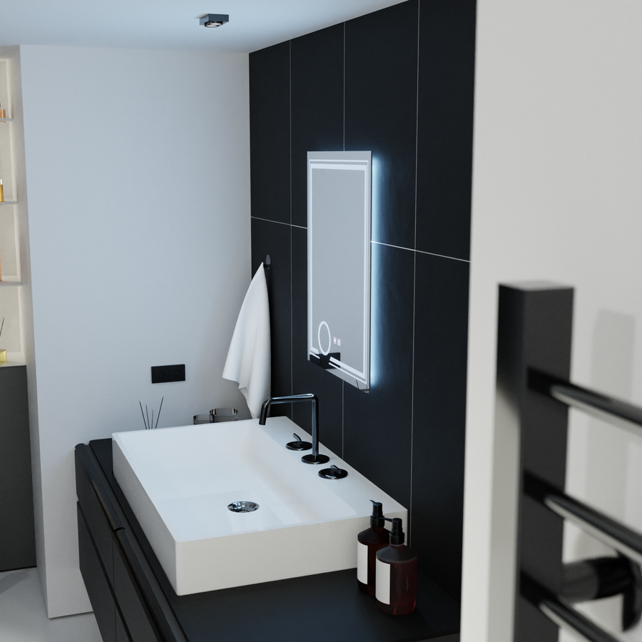 Огледално светодиодно правоъгълно 60x80cm magia canto touch system Намалява се разрушаване