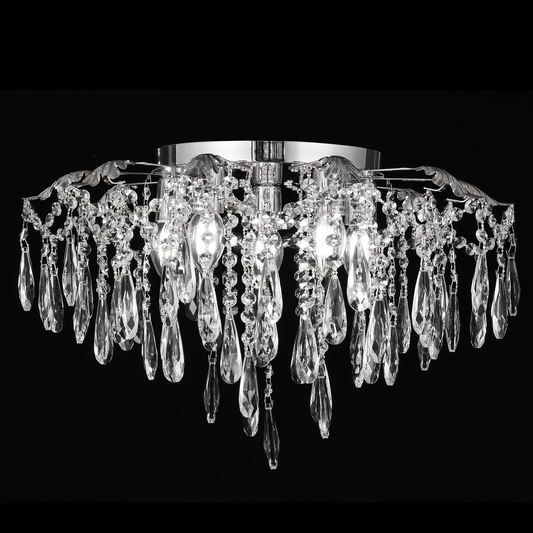 Кристален полилей Fiamma, 6x E14, диаметър 45 cm, злато