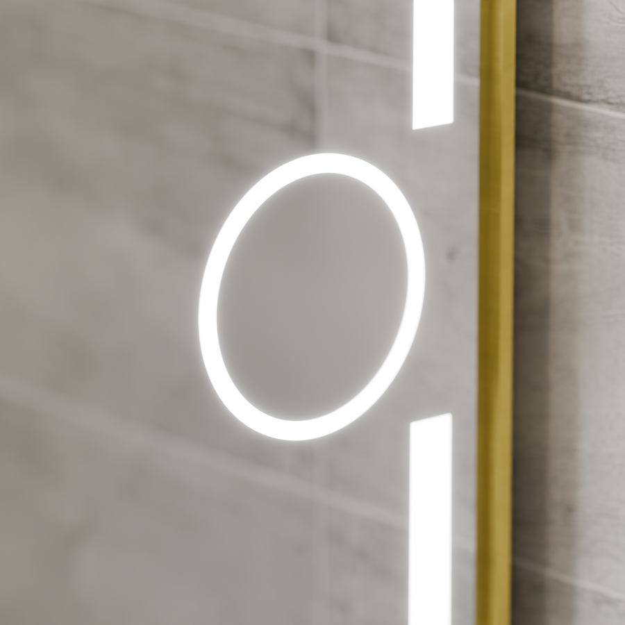 Правоъгълно светодиодно огледало, 50x70см, eclat motionglow marcello, система за размразяване, часовник и термометър, козметичен луп