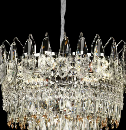 Cymandier Crystal Windsor Elegance 6x E14, диаметър 49 cm, лъскаво злато, регулируема височина