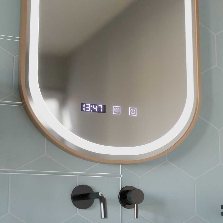 LED Touch Mirror внос на болест система 50x80 cm Rose Gold Frame