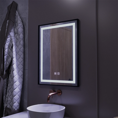 Правоъгълно LED огледало, 60x80 см, EDGE Touch, система против запотяване, черна рамка