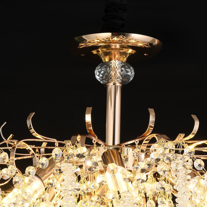 Кристален полилей Fiamma, 6x E14, диаметър 45 cm, злато