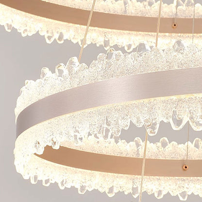 LED полилей, окачен с дистанционно управление Fosco Duo 126W, студена/гореща/неутрална светлина, нестабилна, регулируема височина, злато