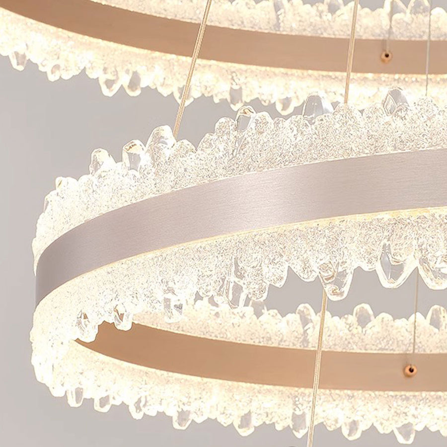LED полилей, окачен с дистанционно управление Fosco Duo 126W, студена/гореща/неутрална светлина, нестабилна, регулируема височина, злато