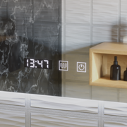 Oglinda LED Dreptunghiulara ARTAR Touch, 80X60cm, Sistem Dezaburire, Dimabila, Ceas si Temperatura