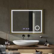 Огледални LED Touch Rolf Rolf Systems, часовник и температура 80x60 cm Golden Ramahed Cosmetics Lup