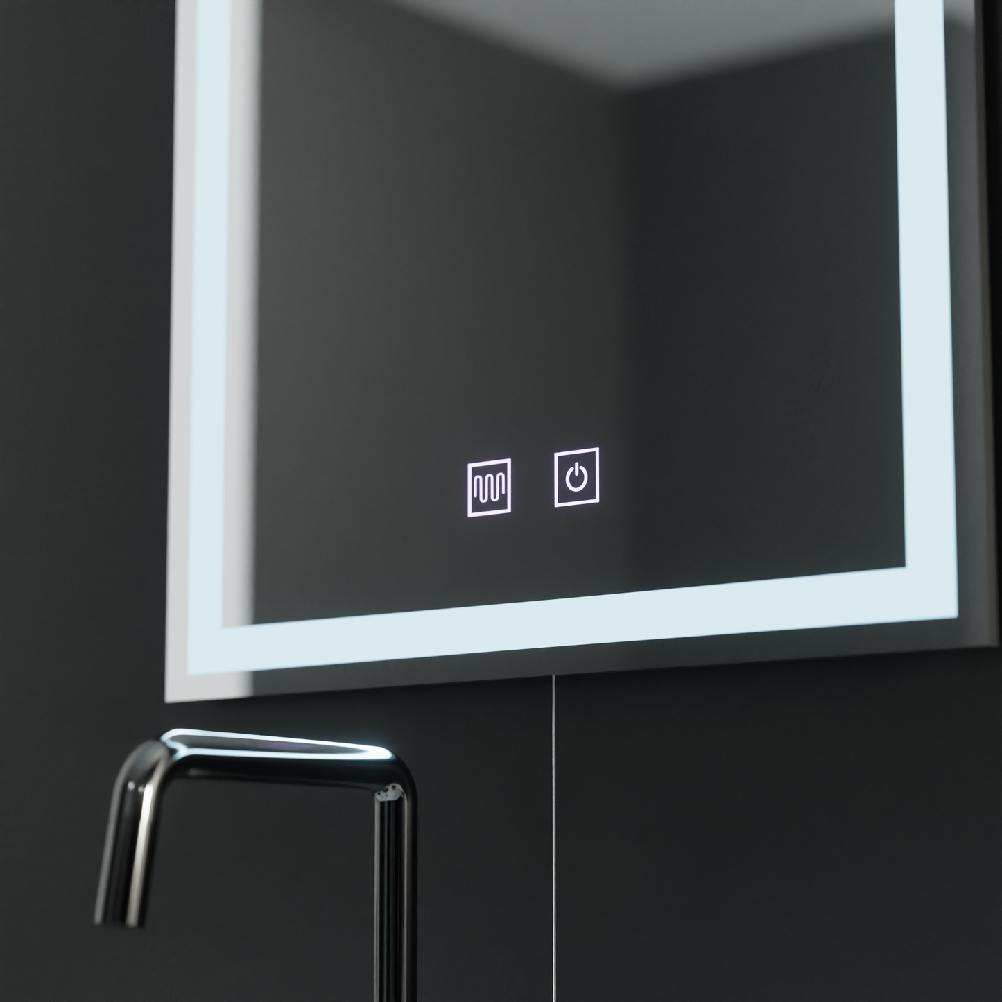 Правоъгълно LED огледало, 60x80см, NOx Touch, система за деактивиране