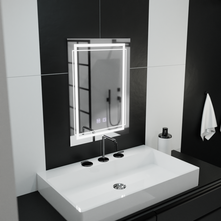 Правоъгълно светодиодно огледало, 50x70см, Koven Touch, система за размразяване на размразяване