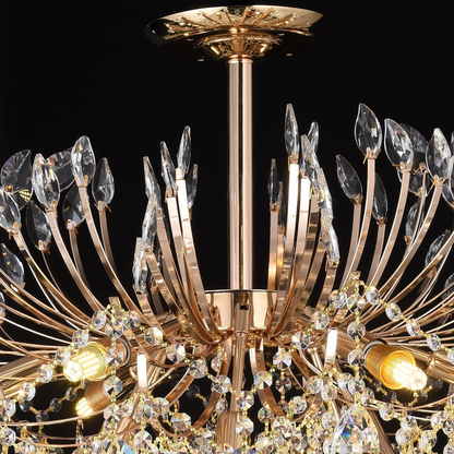 Кристален полилей Fiamma, 6x E14, диаметър 45 cm, злато