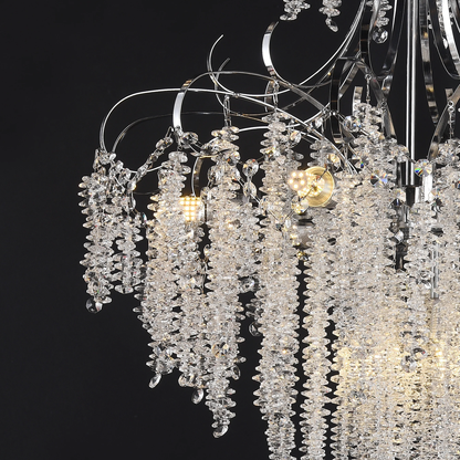 Кристален полилей Fiamma, 6x E14, диаметър 45 cm, злато