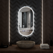 Овално светодиодно огледало, 50x100cm, Lucia Sensor Marcello, система за размразяване, часовник и термометър, подразбиращ се
