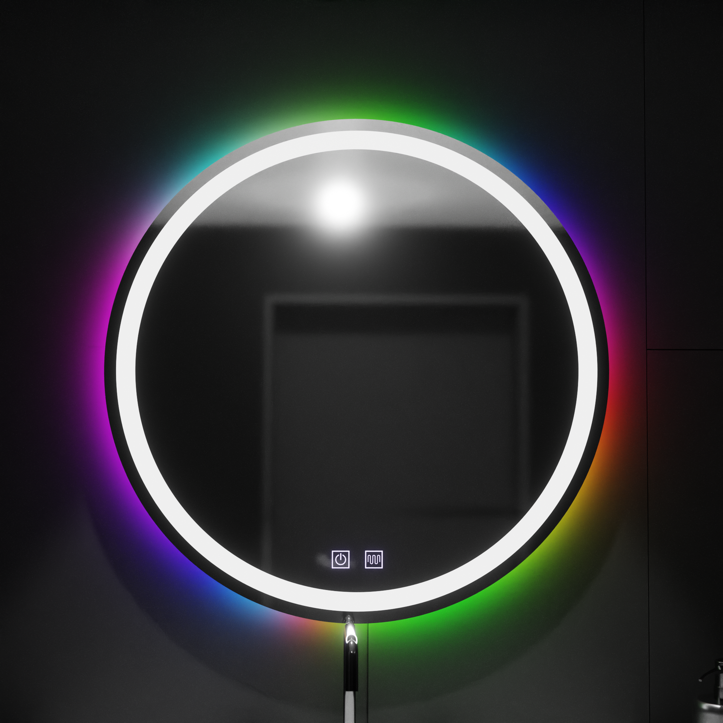 Огледален светодиод кръг 60cm Spectrum Touch RGB система за деактивиране на RGB