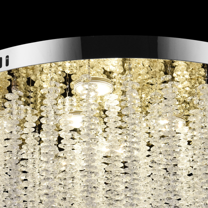 Кристален LED полилей LLC215/400WH кръгъл, 22W, студена/топла/неутрална светлина, кристал, злато