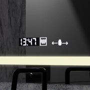Правоъгълно светодиодно огледало, 80x60см, дефиниция Motionglow Marcello, система за инвалидиране, часовник и термометър, козметично увеличение