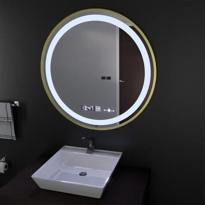 Огледало LED кръг 70cm Celesti Royale Gold Motionglow Marcellow Simable Clock System