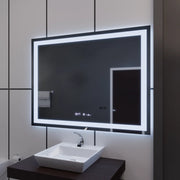 Правоъгълно светодиодно огледало, 100x75см, verite motionglow marcello, система за дефиниране, часовник и термометър, подразбиращ се