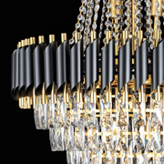Crye Chandelier Versailles Grande Supremo 10xe14, 60cm x диаметър 90 cm, лъскаво и черно злато, регулируема височина