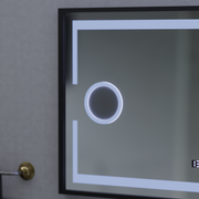 LED огледално Motionglow Sensor Domingo с функция за размразяване на размразяване 120x65 cm студена/топла/топла светлина, черна четка рамка, колекция Marcello funghi