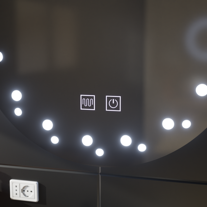 LED огледало Touch Ivory, система против запотяване, диаметър 60 см, студена светлина 6000K