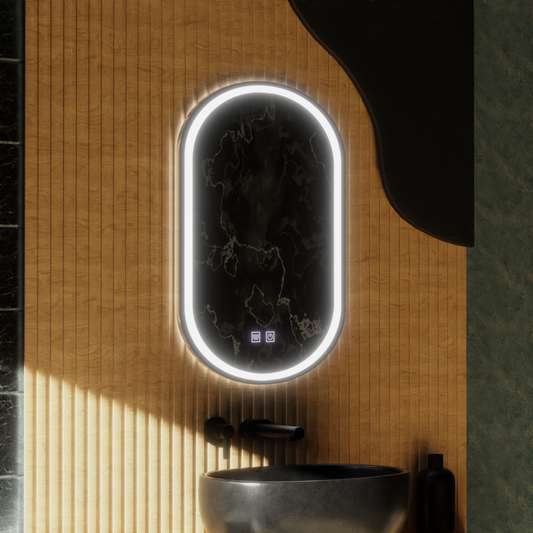 Овално LED огледало, 50x100cm, Velara Touch, система за разрушаване, подразбиращ се