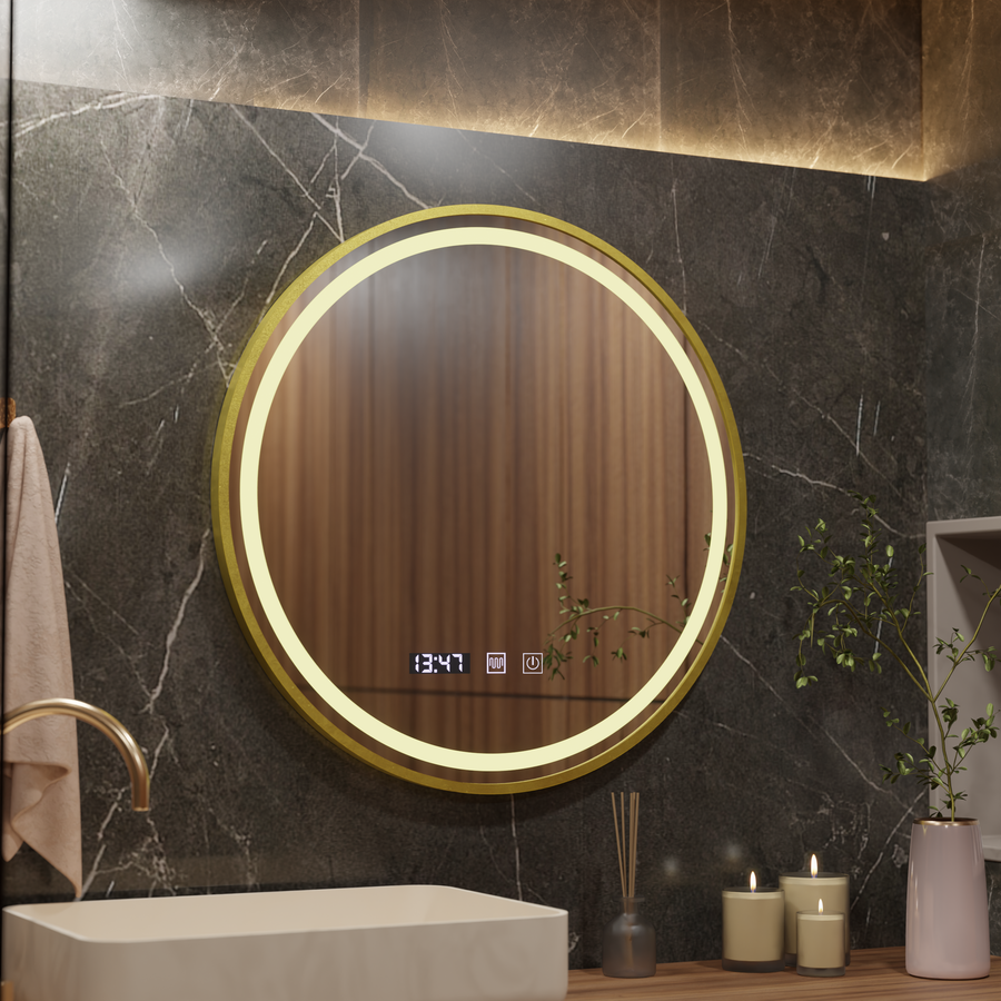 LED Touch Heinrich System Defrition, часовник и температура 60 cm златна четка