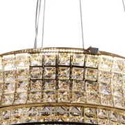 LED полилей LLC130/1CH, кристал и метал, 31 W, 1 кръг, възможност за димиране, регулируема височина, студена/топла/неутрална светлина, луксозно осветление