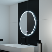 60 см кръгло LED огледало, Spirallus touch, система за деактивиране, маргаритка