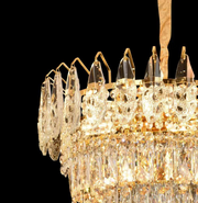 Cymandier Crystal Windsor Elegance 6x E14, диаметър 49 cm, лъскаво злато, регулируема височина