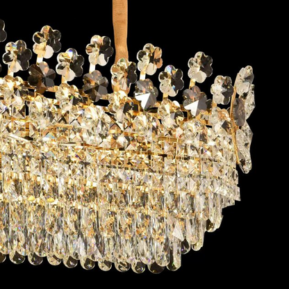 Cymandier Crystal Windsor Elegance 6x E14, диаметър 49 cm, лъскаво злато, регулируема височина