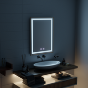 LED Touch Kariri Mirror, 60x80 cm, функция за размразяване, рамка с четка от златна роза