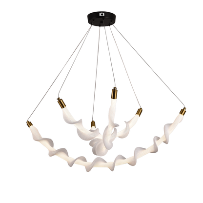 Окачен акрилен LED полилей LT760/3GD, 28W, топла/неутрална/студена светлина 3000/4000/6000K, бял, регулируема височина, метал и акрил