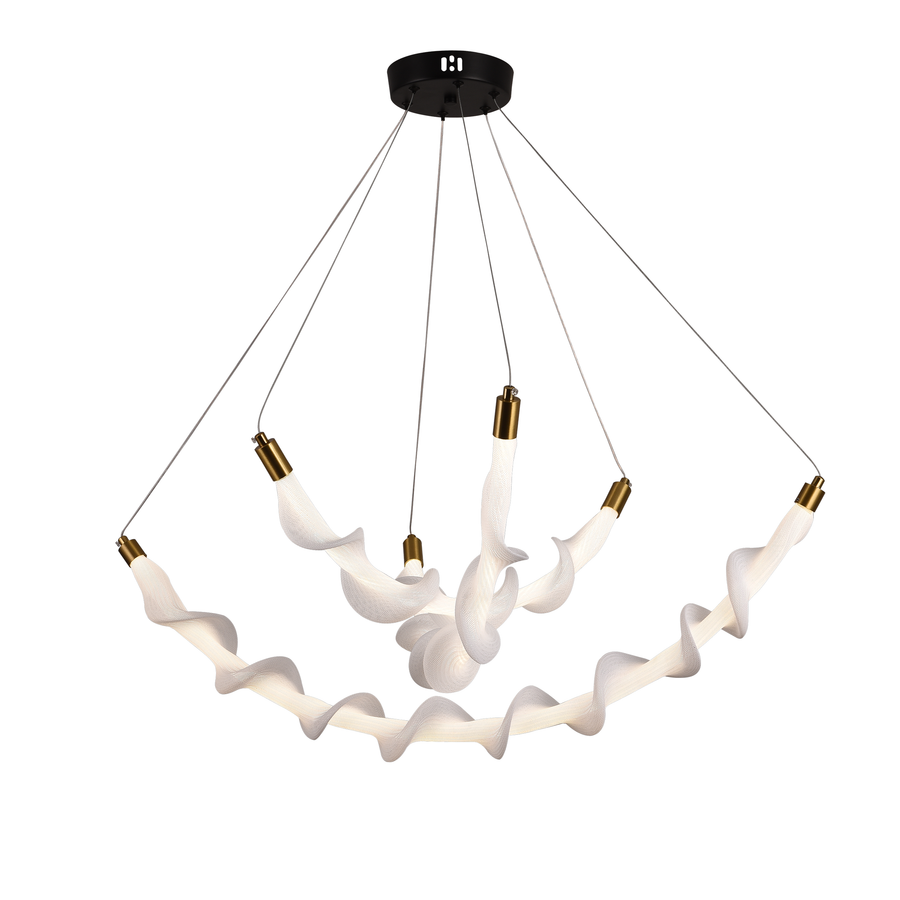 Окачен акрилен LED полилей LT760/3GD, 28W, топла/неутрална/студена светлина 3000/4000/6000K, бял, регулируема височина, метал и акрил