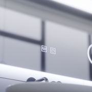 Правоъгълно LED огледало, 80x60cm, Piano Touch, система против запотяване, димиране, студена светлина 6000K