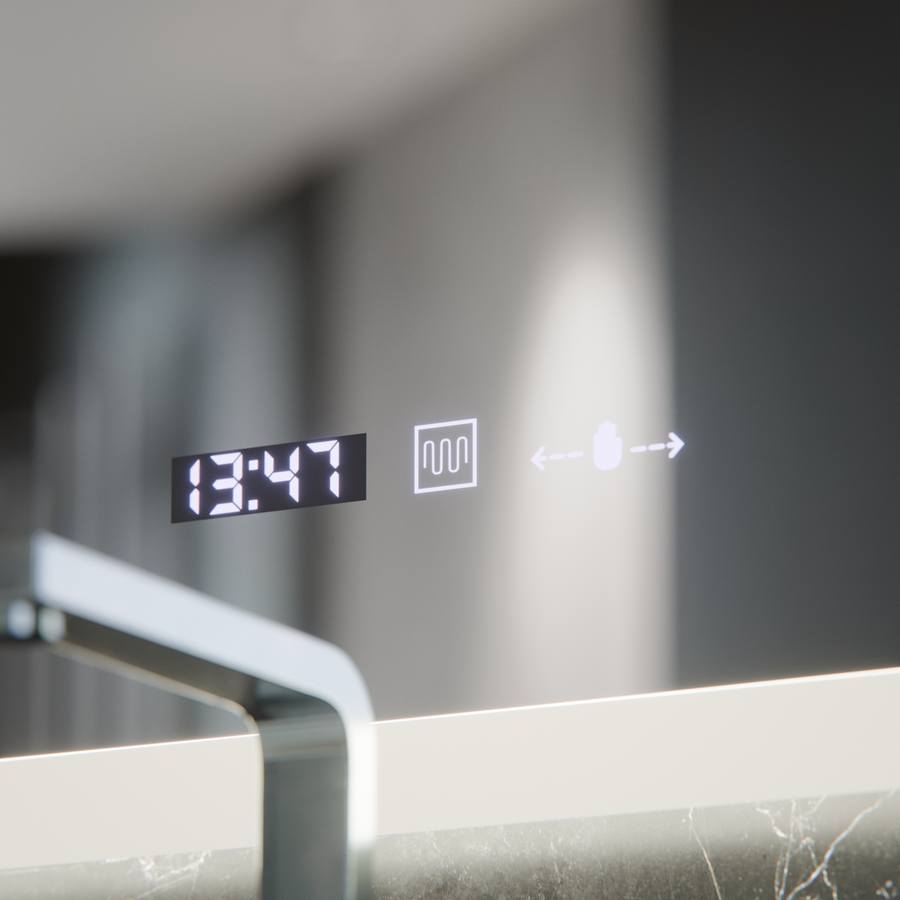 Овално светодиодно огледало, 80x50см, сензор за motionglow marcello, система за деактивиране, часовник