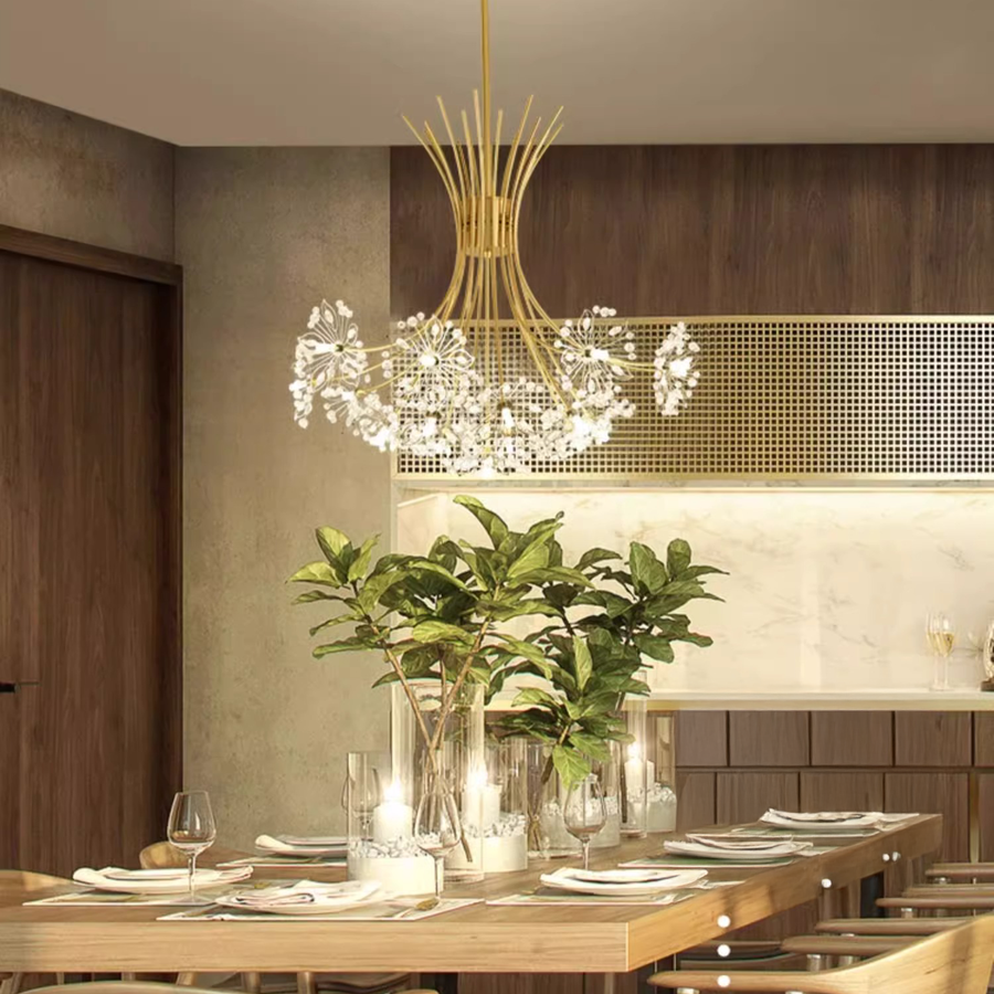 CHANDELIER ZETHOS CRYSTAL 13XG4 Злато, диаметър 49см
