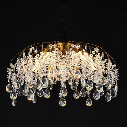 Кристален полилей Fiamma, 6x E14, диаметър 45 cm, злато