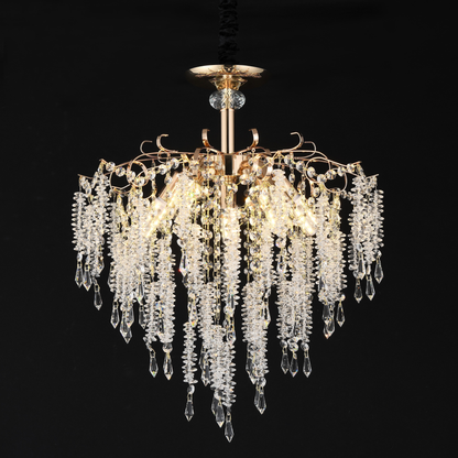 Кристален полилей Fiamma, 6x E14, диаметър 45 cm, злато