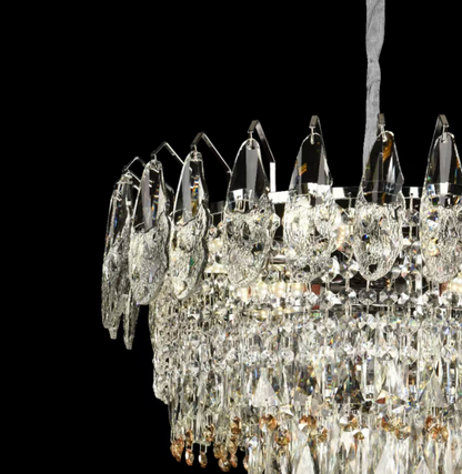 Cymandier Crystal Windsor Elegance 6x E14, диаметър 49 cm, лъскаво злато, регулируема височина