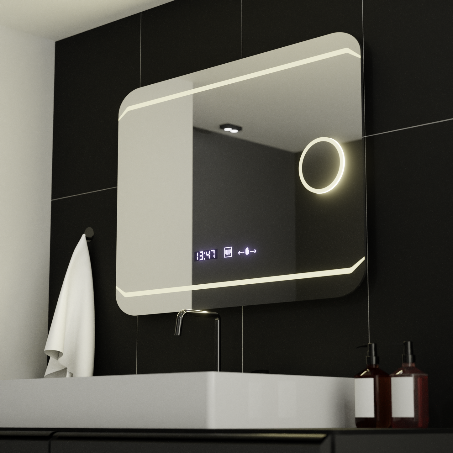 Правоъгълно светодиодно огледало, 80x60см, Motionglow Marcello Stile