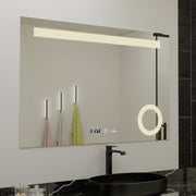 Правоъгълно светодиодно огледало, 80x60см, абсолютно motionglow marcello, система за размразяване, часовник и термометър, козметичен луп